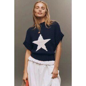 Anthropologie Maeve The Pippa Mock Cap Sleeve Sweater, Small